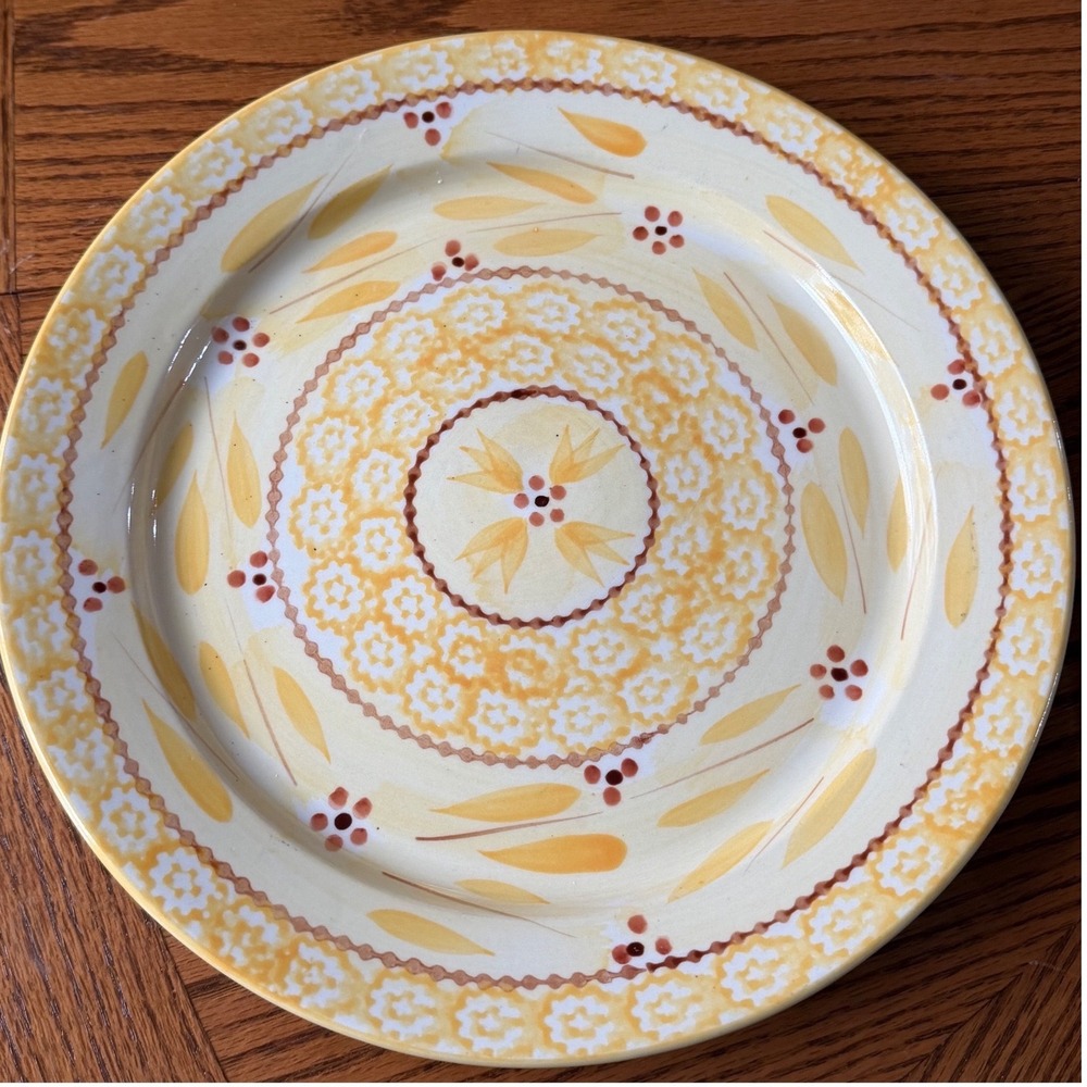 Temptations by Tara Old World Yellow Dinner Plates Replacements 10.5" Set of Two